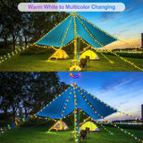 Outdoor Indoor String Lights Christmas 500Led Warm White Multicolor Fairy Lights 164Ft Green Wire Dimmable With Remote C