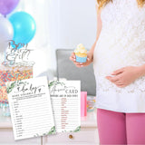 Word Scramble Game Kit For Baby Shower - 30 Greenery And White Cards With Answer Card For Girl Or Boy - Gender Reveal, Announcement, Party Favor, Decorations & Supplies-B14