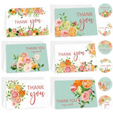 36 Set Orange Floral Thank You Cards Watercolor Orange Flower Bouquets Greeting Blank Cards With Envelopes Stickers Spring Summer Thank You Note Cards For Baby Shower Wedding Birthday Party