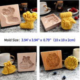 Wooden Cookie Molds, Carved Wooden Biscuit Mold Baking Cookie Mold Wooden Kitchen Cookie Cutter Embossing Press Molds Gingerbread Mold Diy Baking Tools (Christmas Wreath)