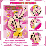 Bachelorette Party Games Pin The Banana On The Hunk Game Large Poster With 28Pcs Banana Stickers For Girls Night Wedding Engagement Party