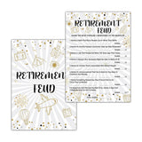 Retirement Party Games, Retirement Feud Co-Worker Retirement Party Game Card, Gold Foil Retirement Party Ideas Activities Supplies Decorations(30 Game Cards & 1 Answer Card) - A06