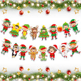 Christmas Elf Banner Cartoon Xmas Holiday Garland Decorations Christmas Party Banner Xmas Holiday Mantle Fireplace Home Decor
