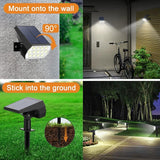 6 Pack 65 LED Solar Spot Lights IP68 Waterproof Cool White Landscape Wall Lights