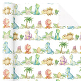 Dinosaur Baby Shower Wrapping Paper - Mini Roll - 17 Inch X 16.5 Feet - Watercolor Dinosaur Wrapping Paper For Baby Shower, Boys Birthday, Baptism Gift Wrap