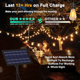 100FT Solar Powered ST38 String Lights with Remote Weatherproof Shatterproof Patio Lights