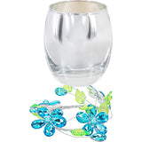 Pavilion Gift Company 3.5 Oz Jasmine Scented Candle with Blue & Green Glass Flower Wreath Aunt You are So Loved, 3.5 Ounce