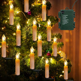 Christmas Tree Candles Lights, 9.85 Ft 10 Led Flameless Candle Lights, 8 Lighting Modes Battery Clip-On Candle Light, Timer Led Candles Light For Xmas Tree Wedding Party Decor, Warm White
