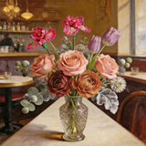 6Pcs Iris Artificial Flowers Fake Flowers For Wedding Bridal Home Arrangements Office Table Centerpieces Decor (Pink)