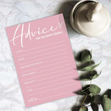 Pink Theme Bridal Shower Games - 25 Guest Cards, Wedding Advice Cards, Interactive Games - English, Modern Style, 2+ Players, Age 18+, 5X7 Inches, Pack Of 25