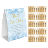 Don'T Say Baby Game, Christmas Baby Shower Game,Winter Baby Shower, 50 Wooden Clothespins And One Sign, Christmas Baby Shower Decorations, Winter Gender Reveal-Dsbb08