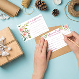 74Pcs Set Wedding Advice And Wishes Cards With Wooden Box For Mr.And Mrs Bridal Shower Games Decoration Supplies 4.7 X 3.15 Inch