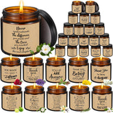20 Pcs Thank You Candles 3.5 Oz Employee Appreciation Gifts Bulk Scented Jar Candle Thank You Gifts For Coworker Volunteer Teacher Women Friends Secretaries, 10 Fragrance(Brown)