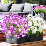 Fake Plants 15.7" Plastic Flowers For Outdoors Artificial Azalea Flowers Fake Flowers Artificial Plants Outdoor Spring Flowers Artificial For Decoration Fake Plants For Outside (Purple 4Pcs
