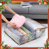 8 Pcs Clear Wreath Storage Bags Christmas Decoration Garland Container Door Garland Holiday Wreath Storage Holder With Handle And Zipper Heavy Duty Plastic Packing Totes(Camel)