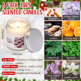 6 Pcs Christmas Candles Scented Merry Christmas Soy Holiday Scented Candle Jars For Xmas Winter Tree Employee Appreciation Gifts Coworker Nurse Teachers(Classic Style)