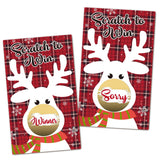 Christmas Scratch Off Cards, 50Pcs Xmas Reindeer Scratch To Win Cards, Christmas Party Game For Ice Breaker Activity, Groups Events Game, Festival Holiday Party Supplies(3.5X2.1 Inches)-A01