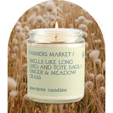 'Farmer'S Market' Coconut Soy Wax Candle | Premium Hand Poured & Long Burning | Ginger & Meadow Grass Scent | Phthalate-Free | For Home, Office, Gift - 7.8 Oz