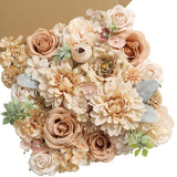 Artificial Flowers Combo Box Set Faux Flowers Bulk Flower Leaf With Stems For Diy Wedding Bouquets Centerpieces Baby Shower Party Home Decorations