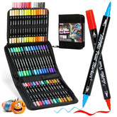 Acrylic Paint Markers,60 Colors Dual Tip Acrylic Paint Pens With Brush And Fine Tips For Rock Painting,Glass,Wood,Ceramic,Canvas,Stone, Vibrant Color Ideal For Artists, Crafters, Diy Projects