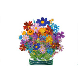 3D Pop Up Flower Bouquet Greeting Card – Handmade Wildflowers In Green Vase, Unique Floral Gift For Birthday, Mother’S Day, Anniversary & Special Occasions