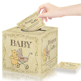 Winnie Baby Shower Games, Diaper Raffle Cards, Baby Shower Game With Box And 50 Guessing Cards, Newborn Birthday Party Retro Decorations Supplies