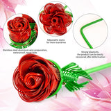 Artificial Flowers Metal Bouquet Roses Flower,6Pcs Silver Black Fake Rose,Aluminum Armature Crafted Waterproof,Office Hotel Table Decor,Mother'S Day Valentine’S Day Girl'S Birthday Party