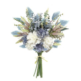 Artificial Flowers Bouquet, Silk Flowers Blue Fake Flowers Arrangement Faux Flowers For Home Decor, Vase Arrangement, Wedding Bouquets, Table Centerpieces Decor (Blue White No Vase)