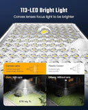 2 Pack Solar Flood Lights 113 LED 7000K Motion Sensor Dusk to Dawn Security Lights