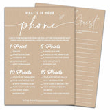 Hilarious Baby Shower Game Cards Ideas, 5" X 7" Double-Sided Baby Shower Games For Girl Or Boy, Brown Minimalism Gender Reveal Party Supplies - E06