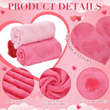 3 Pcs Valentine'S Day Heart Jacquard Towels Cotton Decorative 3D Hand Towels With Heart Pattern Valentine'S Theme Gifts For Bathroom Kitchen 29.53 X 13.78 Inch