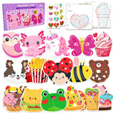 Valentines Cards For Kids School Classroom Exchange Cards With Envelopes Stickers Cute Adorable Animal Food Desserts Designs (Cute Valentine)