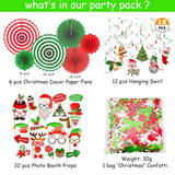 Christmas Party Decorations, Merry Christmas Decorations Supplies Include Banner, Hanging Swirls, Paper Fans, Balloon, Photo Booth Props, Confetti, For Holiday Xmas Indoor Outdoor