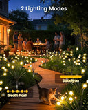6 Pack Solar Garden Lights 48 LED Warm White Firefly Fairy Outdoor Swaying Lights Waterproof for Patio Pathway Decor