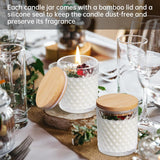 12 Pack Embossed Candle Jars For Making Candles, 6 Oz Glass Candle Jars With Lids Empty Food Storage Containers Tealight Holders For Spice, Powder, Liquid, Leakproof