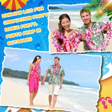 50 Counts Hawaiian Leis Necklace Tropical Flower Leis For Luau Party Artificial Flowers Neck Loop For Decoration Beach Birthday Wedding Dance Garland Headbands (Purple)