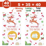 40 Pieces Christmas Scratch Off Cards Christmas Scratch Off To Win Stickers Party Game Holiday Tickets Xmas Reindeer Paper Cards Crafts For Adults Family Party Favors