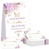 Butterfly Baby Shower Game, Guess How Many Candies Are In The Jar, Pack Of 1 Sign And 50 Guessing Cards, Baby Shower Decoration, Gender Neutral - 06