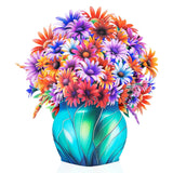 African Daisy Vase Pop Up 13 Inch Paper Flower Bouquet Greeting Card With Blank Note & Envelope, Ideal Gift For Celebrating Love, Holiday, Birthday, Anniversary, Mother'S Day, Housewarming, Wedding