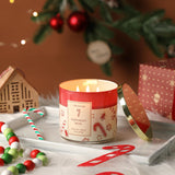 Christmas Cookie Candle, Christmas Crushed Candy Cane Scented Jar Candle, Holiday Decor Collection, Large 3 Wicks Candle, 14Oz