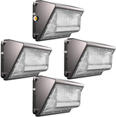 2 Pack 250W LED Wall Pack Lights 37500LM Outdoor Security Lighting with Dusk to Dawn Photocell IP65 Waterproof