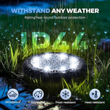 12 Pack Mini Solar Ground Lights Cool White Waterproof Landscape Pathway Lights