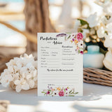 Boho Prediction And Advice Cards - Pack Of 25 - Bohemian Pink Girl Baby Shower Games, Floral Wishes For New Parents Mom & Dad To Be Mommy & Daddy Message, Coed Shower Activity Keepsake Book G400-Pdav