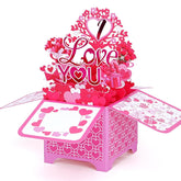 I Love You Pop Up Card, 3D Valentine’S Day Greeting Card With Roses & Balloons, Romantic Love Card For Her Or Him With Envelope & Note Card