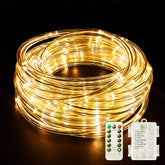 Led Rope Lights Battery Operated String Lights 40Ft 120 Leds 8 Modes Hanging Fairy Lights Dimmable/Timer With Remote For Camping Party Halloween Christmas Decoration (Warm White)
