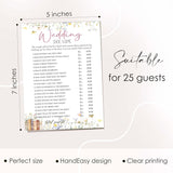 Wildflowers Bridal Shower Games - Storybook Themes Wedding Shoe Bridal Shower Games Cards, Bachelorette Wedding Party Activities, 5"X7"-25 Pcs-02