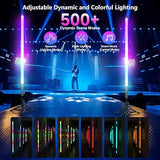 4 Pack 4FT Battery Powered RGB Tube Lights with Tripods Portable LED Light Wands for Video