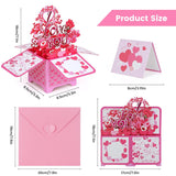 I Love You Pop Up Card, 3D Valentine’S Day Greeting Card With Roses & Balloons, Romantic Love Card For Her Or Him With Envelope & Note Card