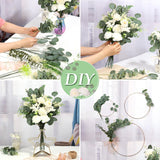 120Pcs 15 Kinds Artificial Eucalyptus Stems Mixed Faux Eucalyptus Stems Leaves And Flowers Bulk Silver Dollar Eucalyptus Stems For Floral Arrangements Wedding Home Vase Bouquet Greenery Decoration