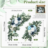 2 Packs Wedding Arch Flowers, 28”/20” Blue Artificial Flower Swag For Wedding Welcome Signs Ceremony, Reception, Floral Arch Arrangement, Backdrop Decoration
